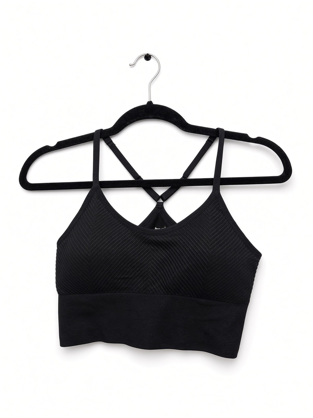 Black Seamless Strappy Sports Bralette